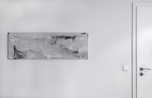 Fragmente, in Schiefergrau, 2015, 40 x 120 cm, in Privatbesitz