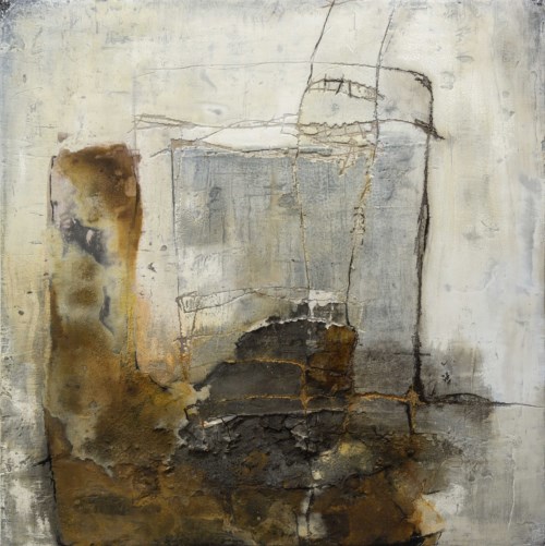 Korpus, rost in Grau, 2015, 100 cm x 100 cm, in Privatbestiz 2