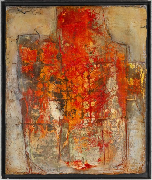 Korpus, cadmiumorange, 2019, 60 cm x 50 cm