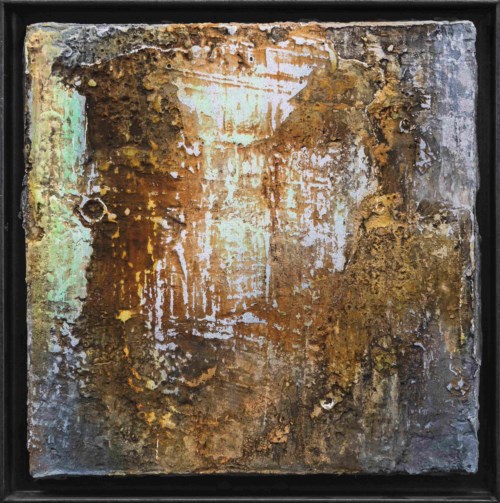 Quadrat, Sienabraun II, 2017, 20 cm x 20 cm, gerahmt, in Privatbesitz